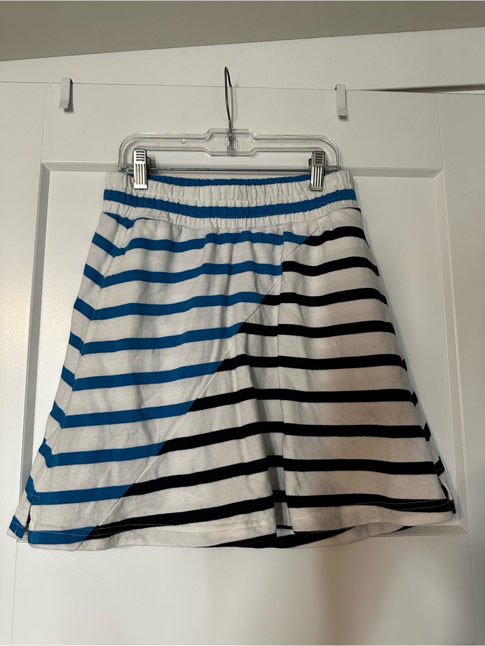 Addison Bay Blue, Navy, and White Striped Circle Skirt